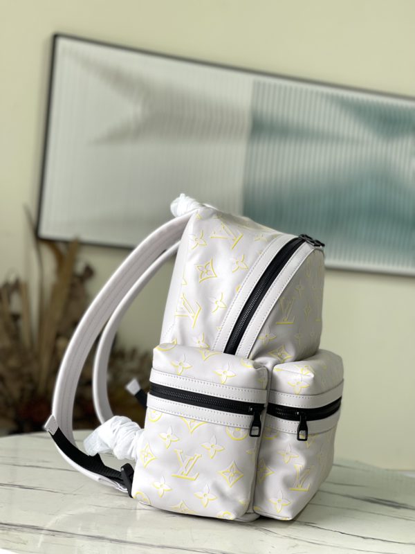 Louis Vuitton Monogram Shadow Calfskin Backpack - White - Image 5