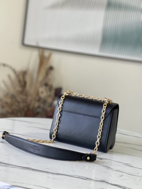 Louis Vuitton Gold Twist Chain Bag - Black - Image 3