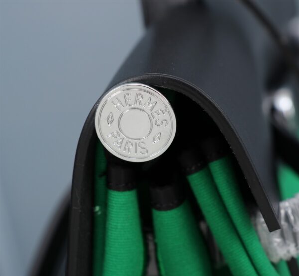 Hermes Herbag Rucksack Handbag - Emerald Green/Black - Image 3