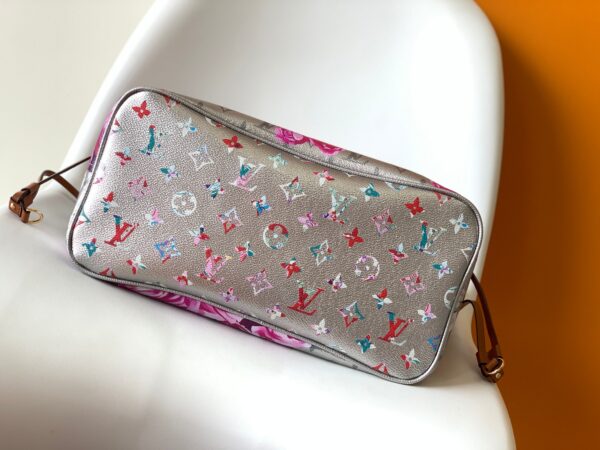 Louis Vuitton Neverfull Medium Handbag - Floral - Image 4