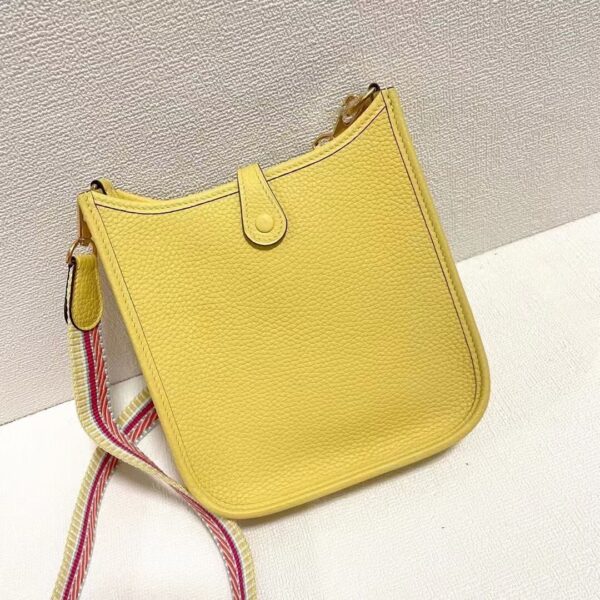 Hermes Evelyne Hollow H Letter Handbag - Light Yellow - Image 5
