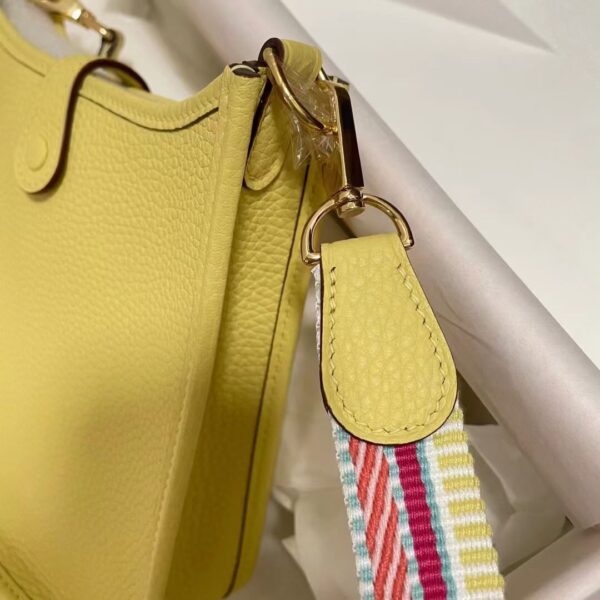 Hermes Evelyne Hollow H Letter Handbag - Light Yellow - Image 3