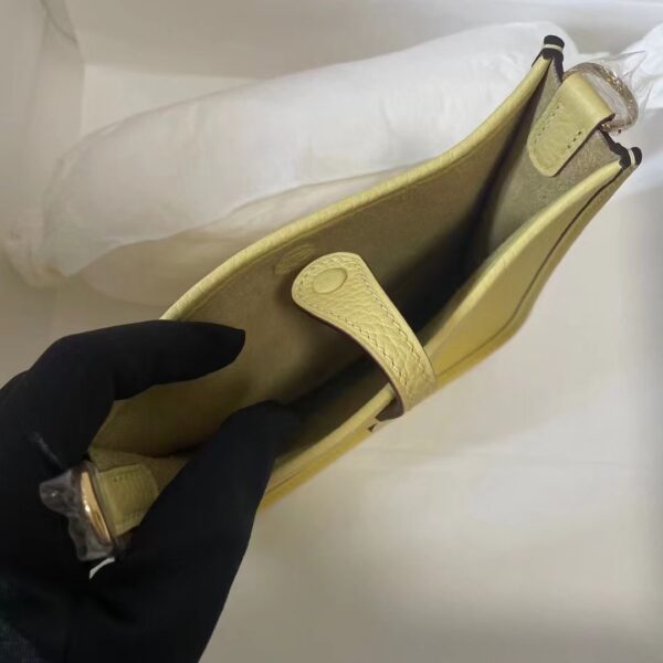 Hermes Evelyne Hollow H Letter Handbag - Light Yellow - Image 2
