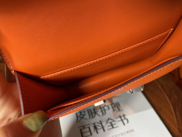 Hermes Kang Kangjia's Mini Handbag - Orange (Silver Buckle) - Image 2