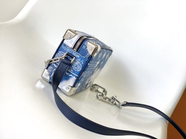 Louis Vuitton Mini Soft Trunk Chain Bag - Blue/White - Image 5