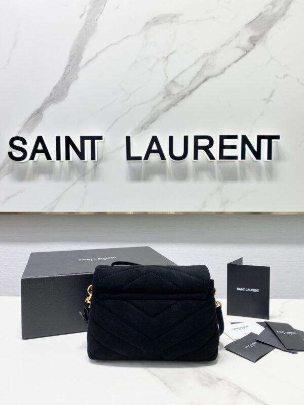 YSL LouLou Y-Shaped Small Shoulder Bag - Black - Image 5