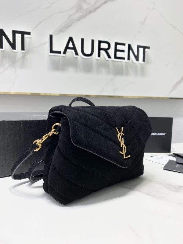 YSL LouLou Y-Shaped Small Shoulder Bag - Black - Image 4