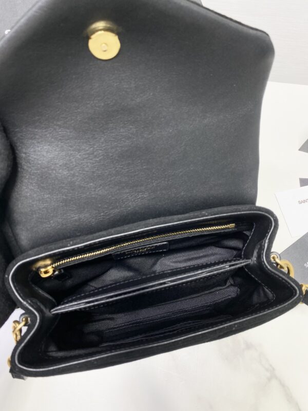 YSL LouLou Y-Shaped Small Shoulder Bag - Black - Image 2