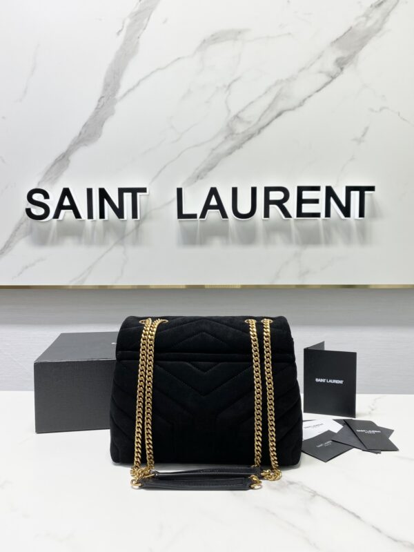 YSL LouLou Y-Shaped Medium Shoulder Bag - Black - Image 2