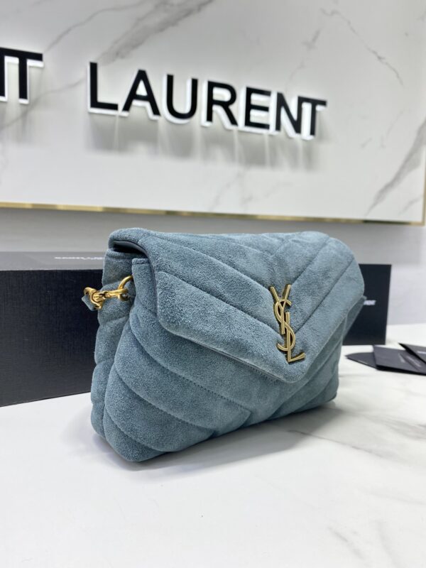 YSL LouLou Y-Shaped Small Shoulder Bag - Blue - Image 4