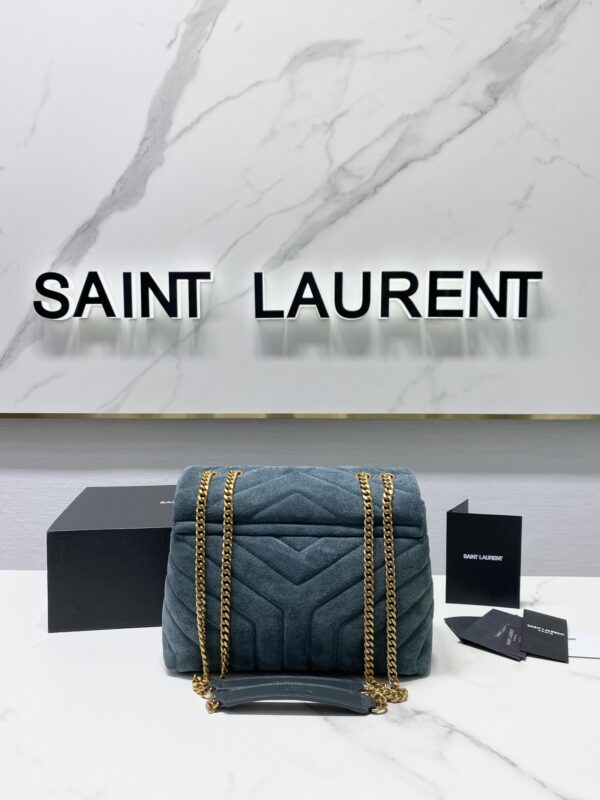YSL LouLou Y-Shaped Medium Shoulder Bag - Blue - Image 2