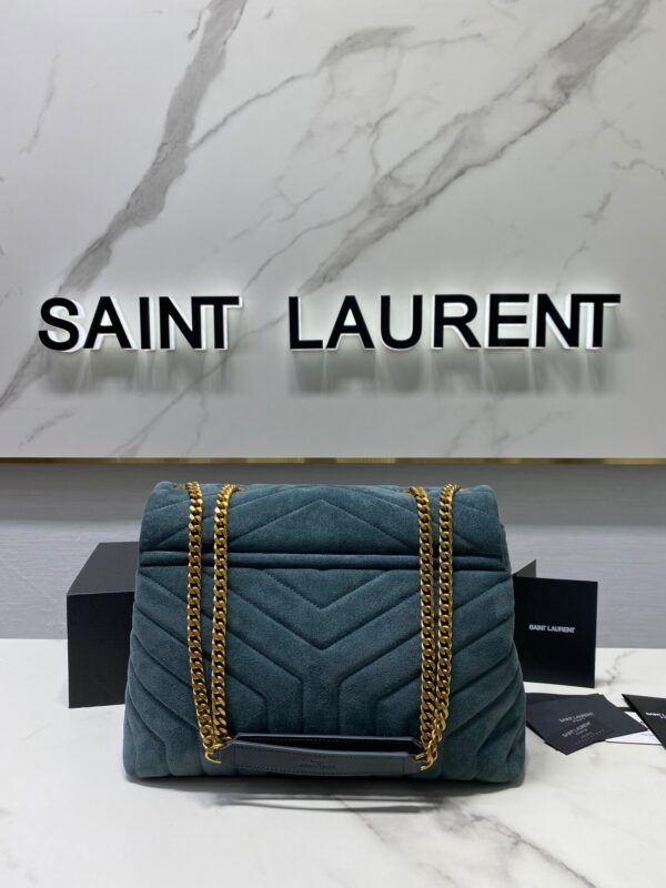 YSL LouLou Y-Shaped Large Shoulder Bag - Blue - Image 2