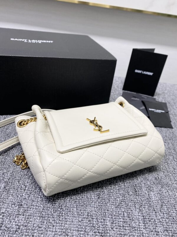 YSL Mini Nolita Imported Nappa Lambskin Bag - White - Image 3