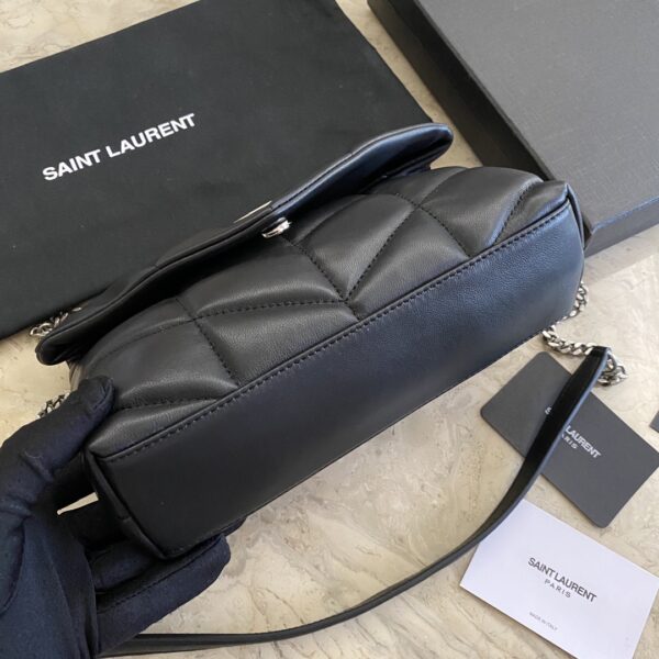 YSL Loulou Puffer Mini Bag – Black (Silver) - Image 2