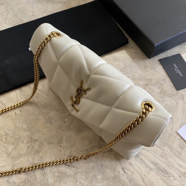 YSL Loulou Puffer Mini Bag – White - Image 3