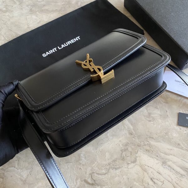 YSL Monogram Cross-body Shoulder Large Handbag - Black - Image 5