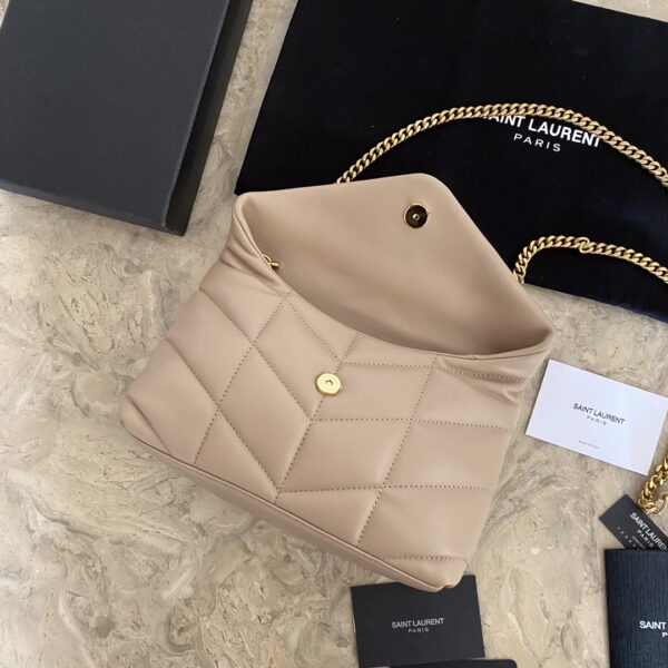 YSL Loulou Puffer Mini Bag – Nude Pink - Image 5