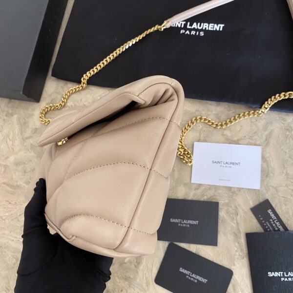 YSL Loulou Puffer Mini Bag – Nude Pink - Image 3