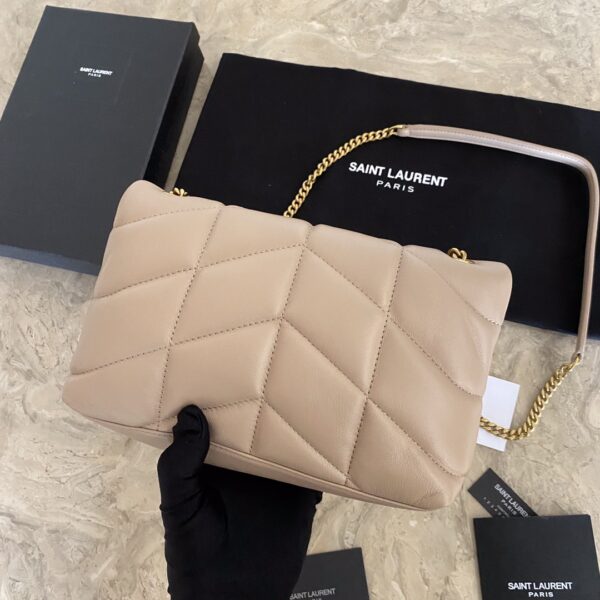 YSL Loulou Puffer Mini Bag – Nude Pink - Image 4