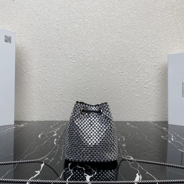 Prada Mini Necklace Crystal Bag - Silver - Image 5