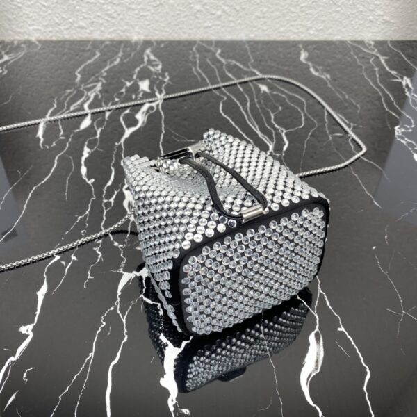 Prada Mini Necklace Crystal Bag - Silver - Image 3