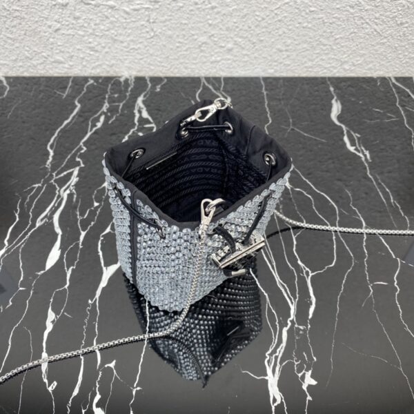 Prada Mini Necklace Crystal Bag - Silver - Image 2