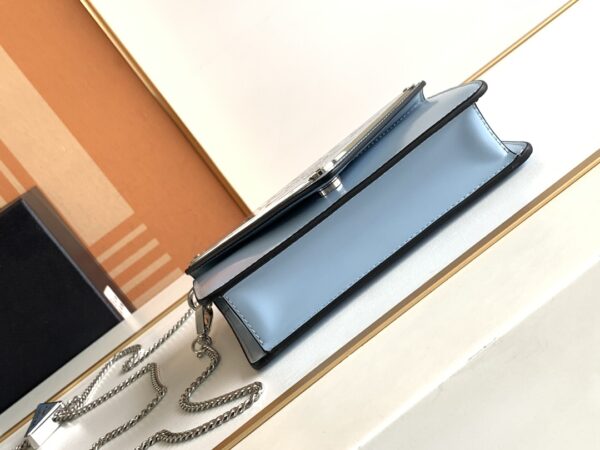 Prada Large Triangular Flip Cover Handbag - Blue - Image 3