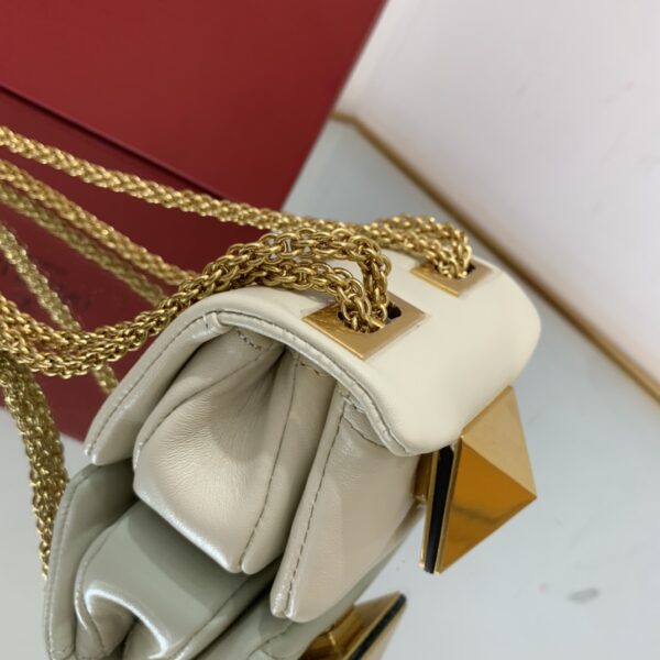 Valentino Garavani One Stud Soft Mini Chain Handbag - White - Image 4