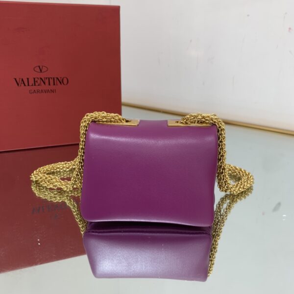 Valentino Garavani One Stud Soft Mini Chain Handbag - Purple - Image 5