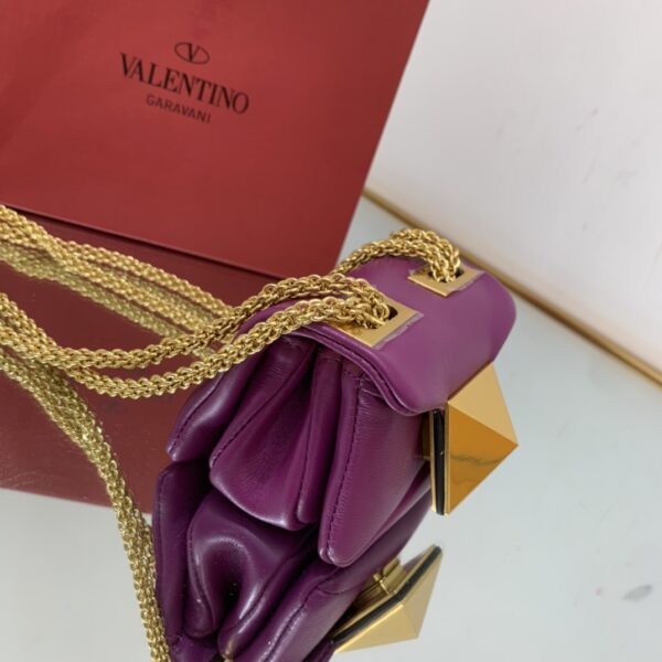 Valentino Garavani One Stud Soft Mini Chain Handbag - Purple - Image 4