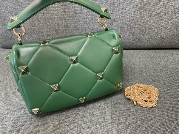 Valentino Enamel Small Stud Bag - Green - Image 2