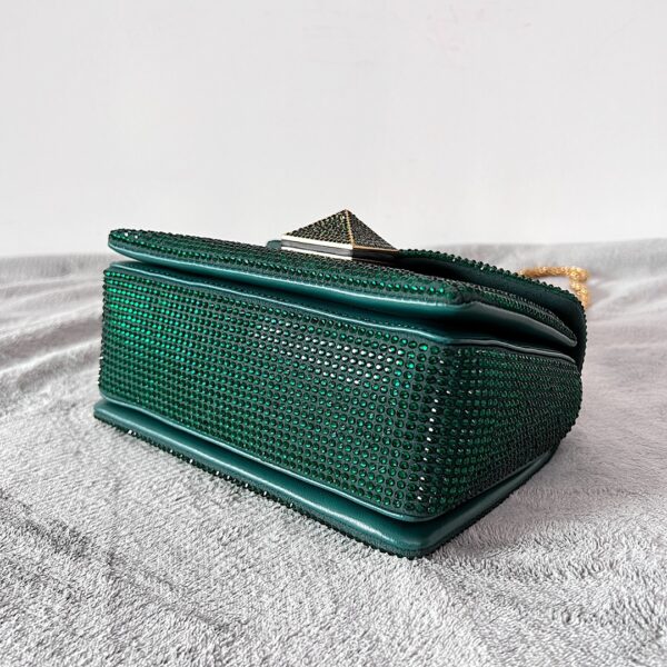 Valentino Garavani One Stud Crystal-embellished Shoulder Bag - Green - Image 5