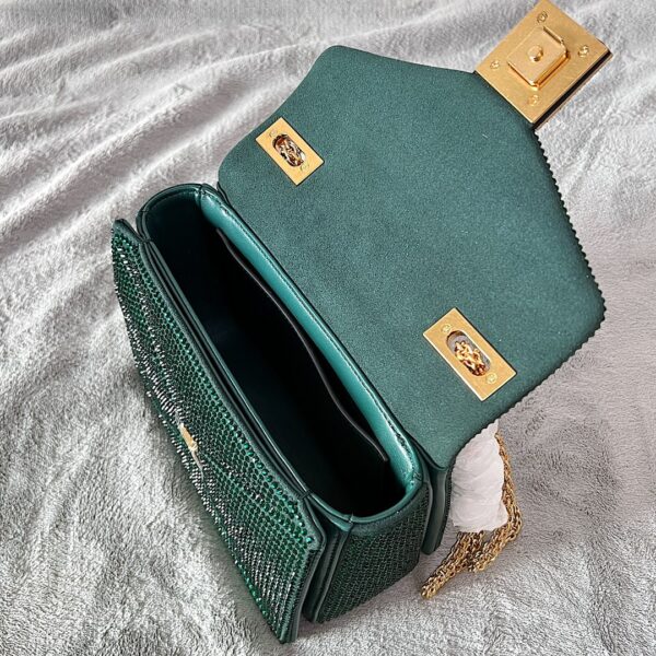 Valentino Garavani One Stud Crystal-embellished Shoulder Bag - Green - Image 3