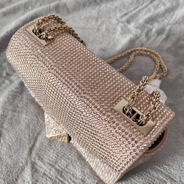 Valentino Garavani One Stud Crystal-embellished Shoulder Bag - Skin - Image 5